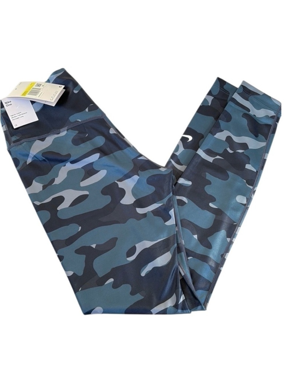 NWT Nike One Full Length Leggings Blue Camo Size Small